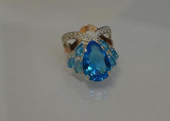 Кольцо из серебра с пластинами золота Корона 099к 15