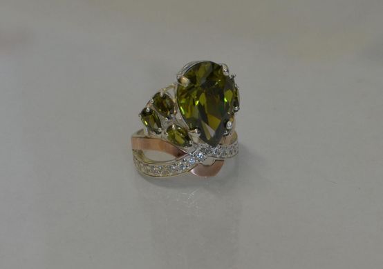 Кольцо из серебра с пластинами золота Корона 099к 15