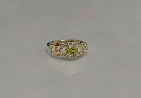 Серебряное кольцо с золотыми накладками 125к 15.5