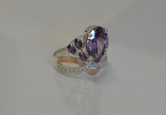 Кольцо из серебра с пластинами золота Корона 099к 15