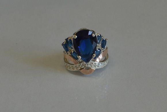 Кольцо из серебра с пластинами золота Корона 099к 15