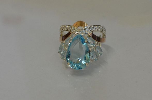 Кольцо из серебра с пластинами золота Корона 099к 15