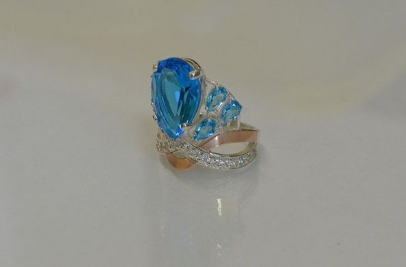 Кольцо из серебра с пластинами золота Корона 099к 15