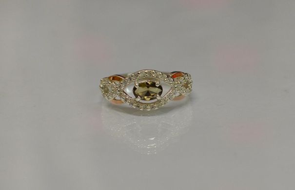 Серебряное кольцо с золотыми накладками 125к 15.5