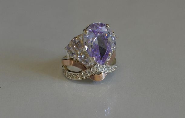 Кольцо из серебра с пластинами золота Корона 099к 15