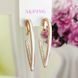 Сережки Xuping з білою емаллю медичне золото позолота 18К А/В 1-4250  А/В 1-4250 фото 1