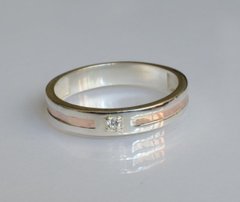 Обручальное кольцо из серебра с золотом Обр38 23