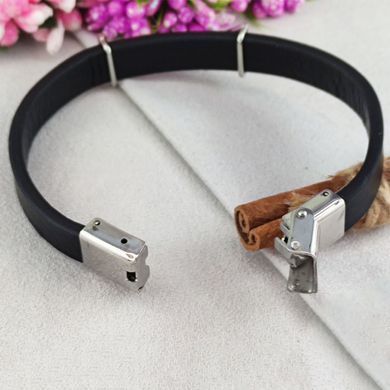 Браслет STAINLESS STEEL 19 см медична сталь родій А/В 10-0891