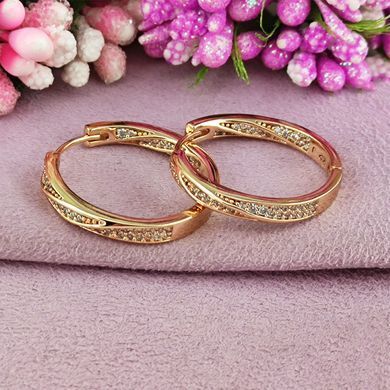 Сережки кільця Xuping медичне золото позолота 18К А/В 1-4251