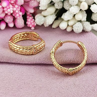 Сережки кільця Xuping медичне золото позолота 18К А/В 1-4351