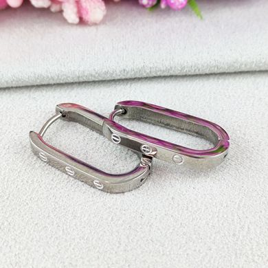 Сережки STAINLESS STEEL медична сталь родій А/В 10-0645