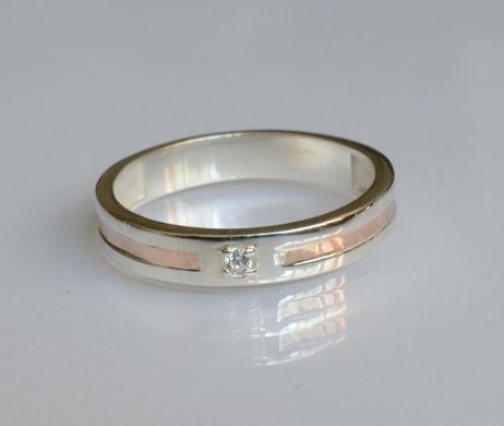 Обручальное кольцо из серебра с золотом Обр38 15