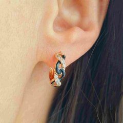 Сережки кільця Xuping з емаллю медичне золото позолота 18К А/В 1-4019