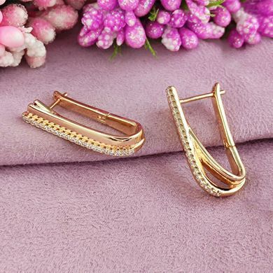 Сережки Xuping медичне золото позолота 18К англійська застібка А/В 1-4025