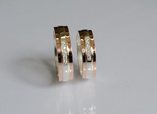 Обручальное кольцо из серебра с золотом Обр46 23