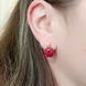 Серьги Xuping красные медицинское золото позолота 18К английский замок А/В 1-4232