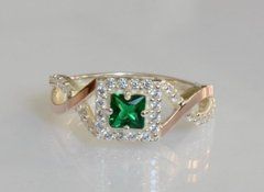 Серебряное кольцо с пластинами золота 190к 22