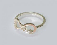 Серебряное кольцо с пластинами золота 200к 22