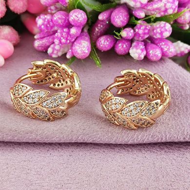 Сережки кільця Xuping медичне золото позолота 18К А/В 1-3927