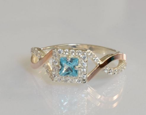 Серебряное кольцо с пластинами золота 190к 15