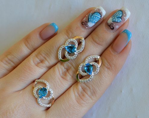 Срібний набір з золотими накладками 119 15
