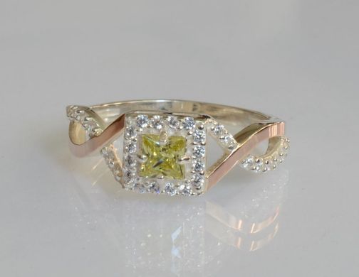 Серебряное кольцо с пластинами золота 190к 15