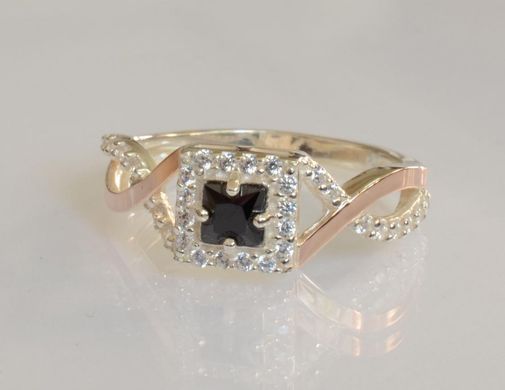 Серебряное кольцо с пластинами золота 190к 15