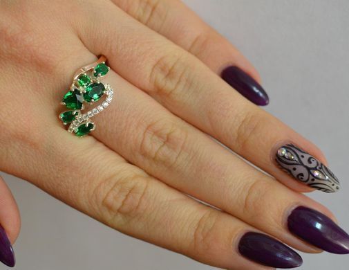 Срібне кільце з золотими вставками 152к 20