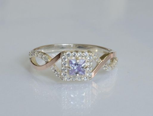 Серебряное кольцо с пластинами золота 190к 15