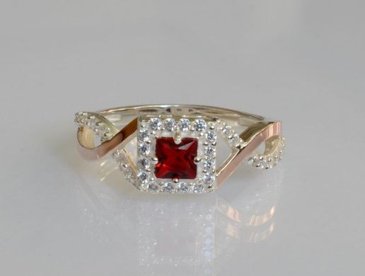 Серебряное кольцо с пластинами золота 190к 15