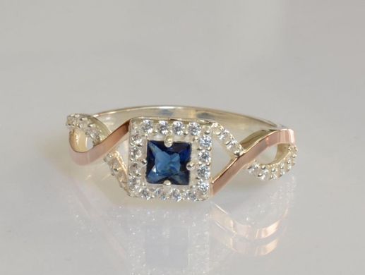 Серебряное кольцо с пластинами золота 190к 15