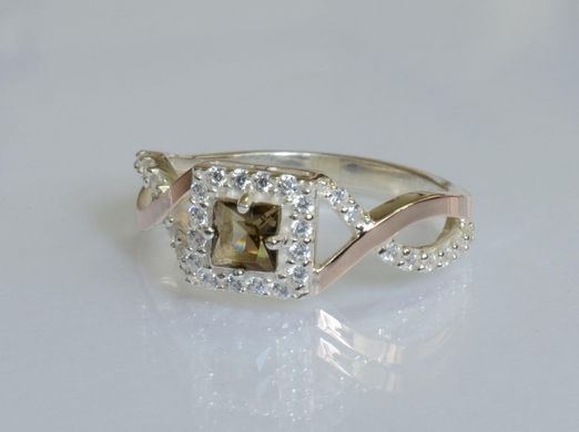 Серебряное кольцо с пластинами золота 190к 15