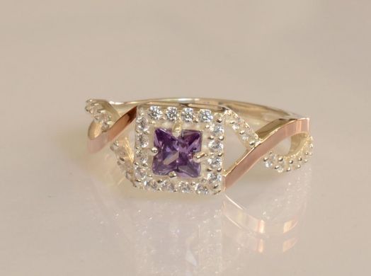 Серебряное кольцо с пластинами золота 190к 15