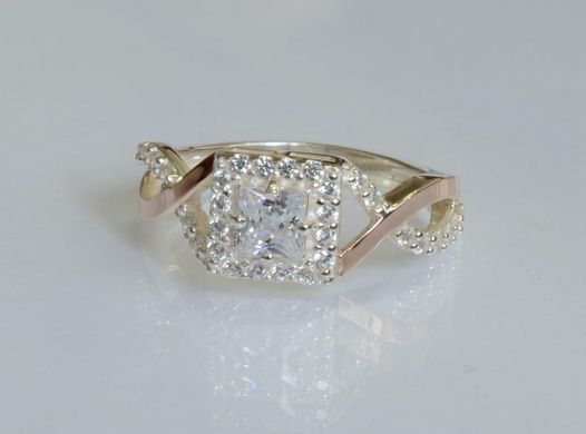Серебряное кольцо с пластинами золота 190к 15