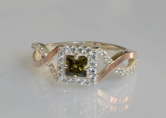 Серебряное кольцо с пластинами золота 190к 15
