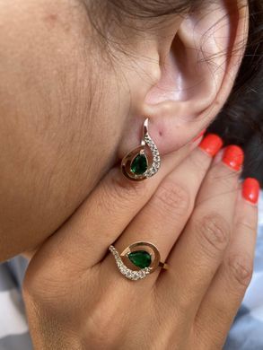 Серебряное кольцо с золотыми вставками 15