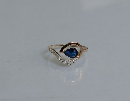 Серебряное кольцо с золотыми вставками 15
