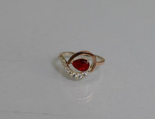 Серебряное кольцо с золотыми вставками 15