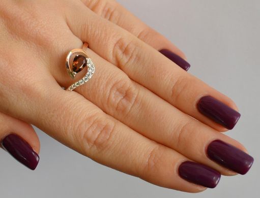 Серебряное кольцо с золотыми вставками 15