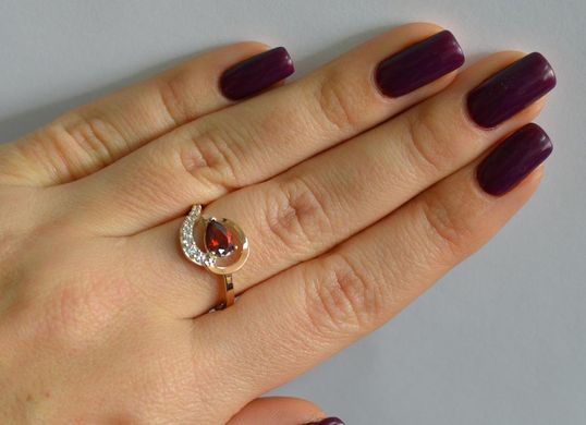Серебряное кольцо с золотыми вставками 15
