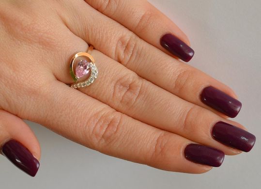 Серебряное кольцо с золотыми вставками 15