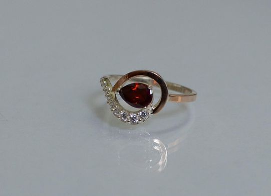 Серебряное кольцо с золотыми вставками 15