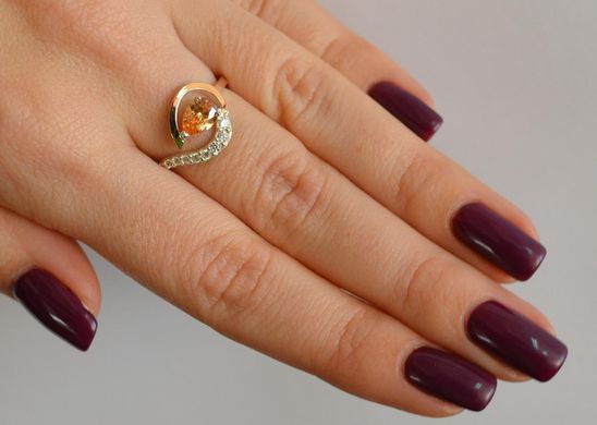 Серебряное кольцо с золотыми вставками 15