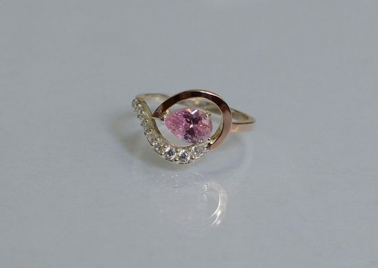 Серебряное кольцо с золотыми вставками 15