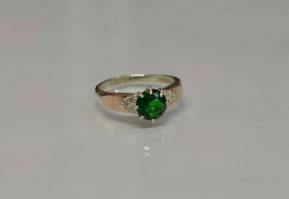 Серебряное кольцо с золотыми вставками 124к 15