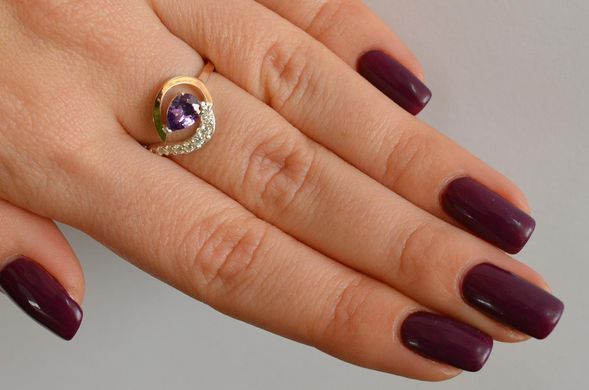 Серебряное кольцо с золотыми вставками 15