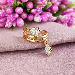 Серьги каффа Xuping на хрящик ушка медицинское золото позолота 18К А/В 1-3576