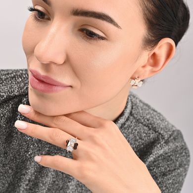 Срібна каблучка з золотими вставками 312к 15