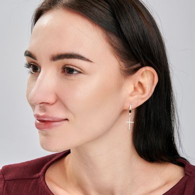 Серебряные серьги с золотыми пластинами (299c)