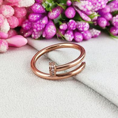 Кольцо 1:1 STAINLESS STEEL тонкое медицинская сталь позолота РО А/В 11-0079, 17,5
